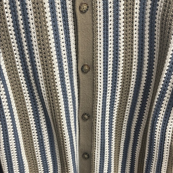 Lucky Brand Blue and Tan Striped Cardigan - Picture 5 of 9